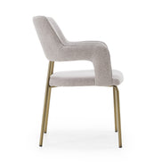 Childers - Modern Grey Fabric + Antique Brass Dining Chair - image 2