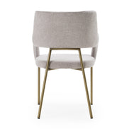 Childers - Modern Grey Fabric + Antique Brass Dining Chair - image 3