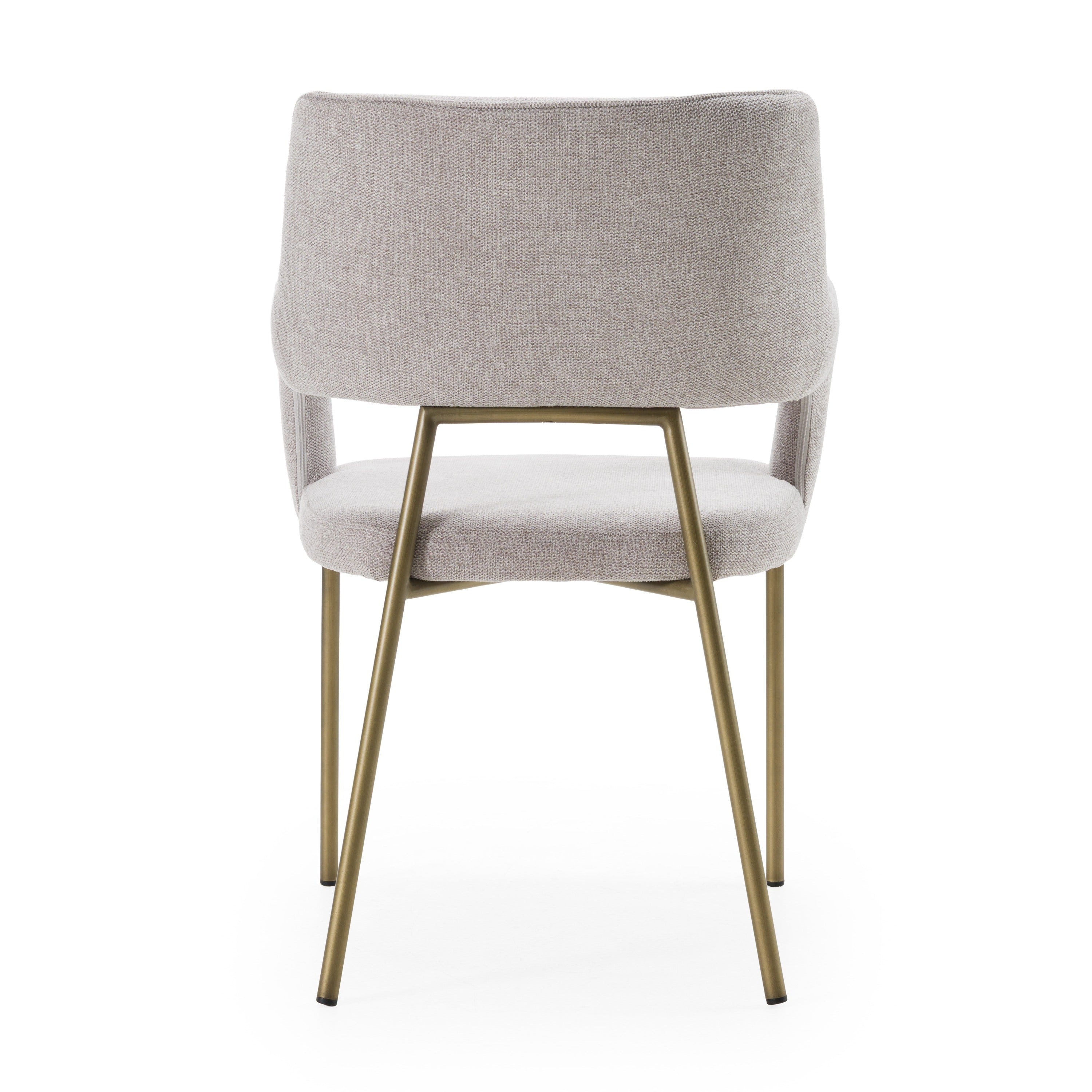 Childers - Modern Grey Fabric + Antique Brass Dining Chair - image 3