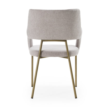 Childers - Modern Grey Fabric + Antique Brass Dining Chair - image 3