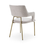 Childers - Modern Grey Fabric + Antique Brass Dining Chair - image 4