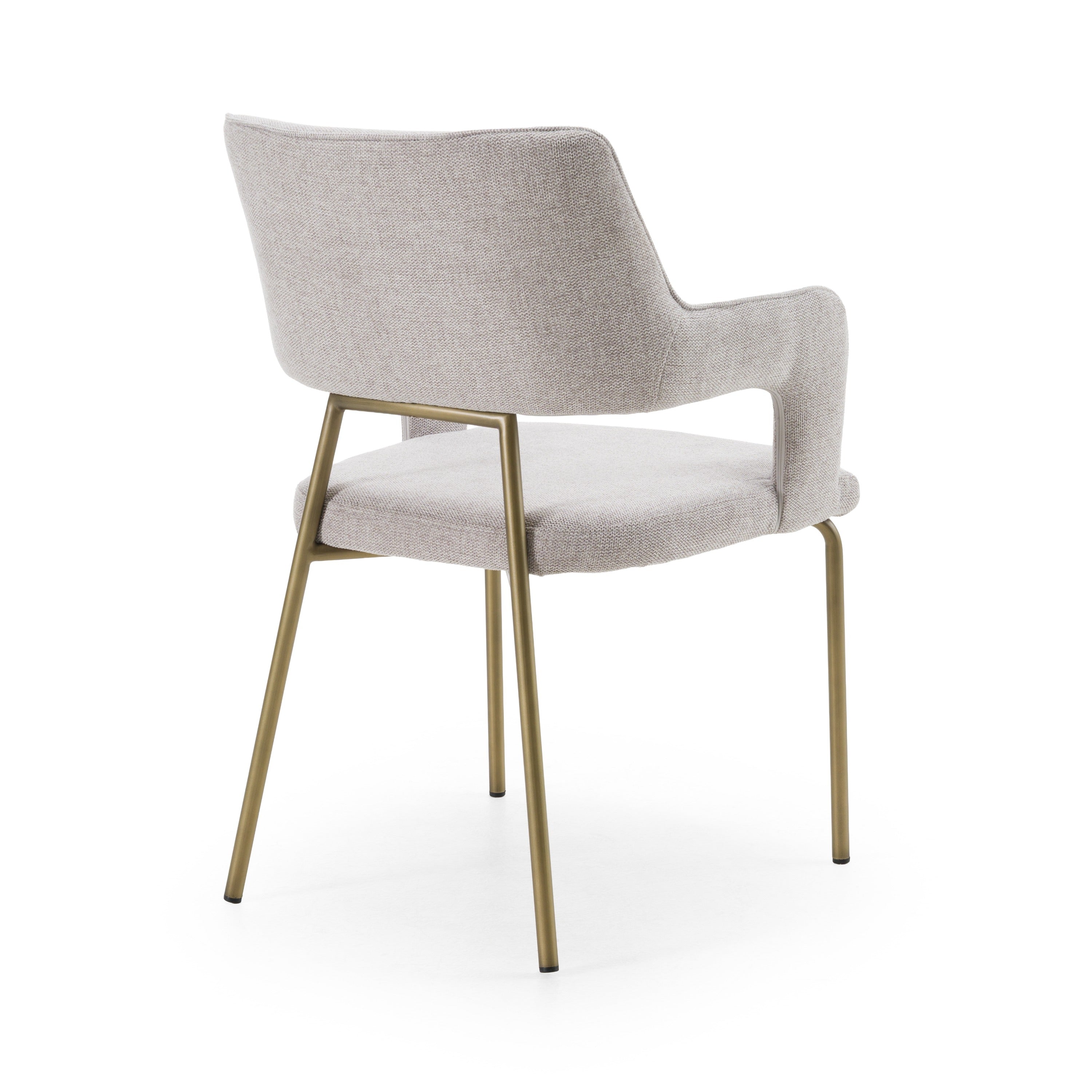 Childers - Modern Grey Fabric + Antique Brass Dining Chair - image 4