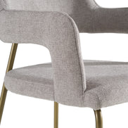 Childers - Modern Grey Fabric + Antique Brass Dining Chair - image 5