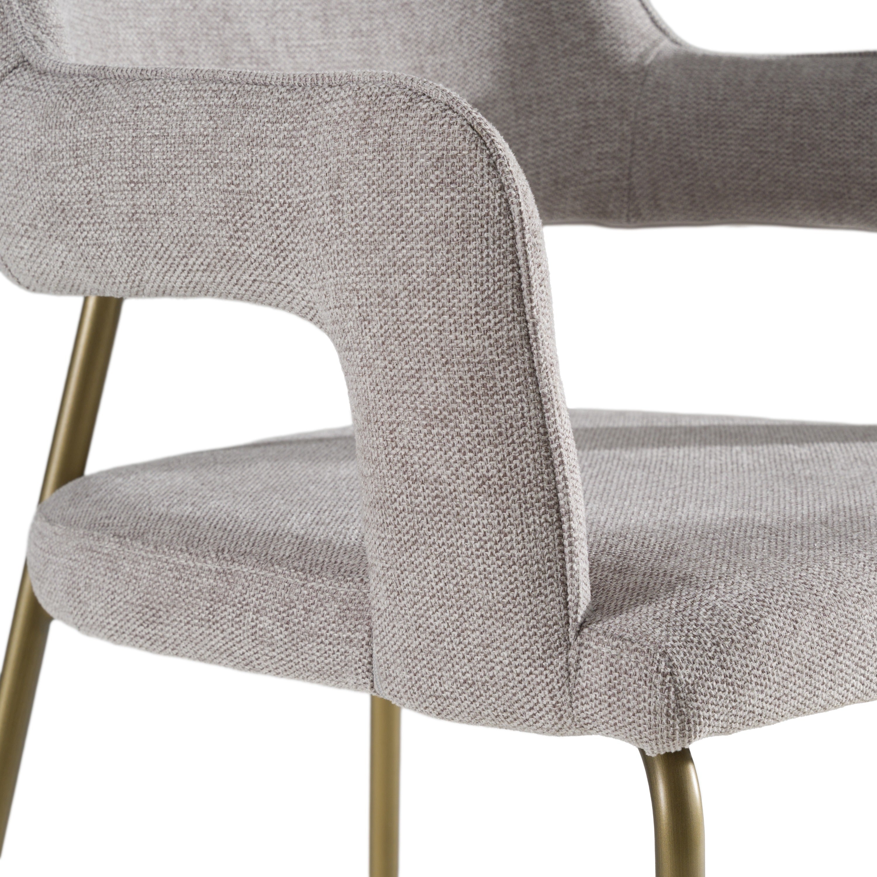 Childers - Modern Grey Fabric + Antique Brass Dining Chair - image 5