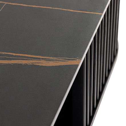 Chip - Modern Black Ceramic + Black Ash Square Coffee Table - image 3