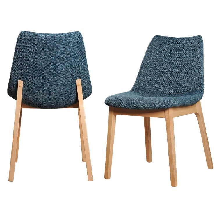 Chrissy - Modern Blue Fabric Dining Chair (Set of 2) - image 3