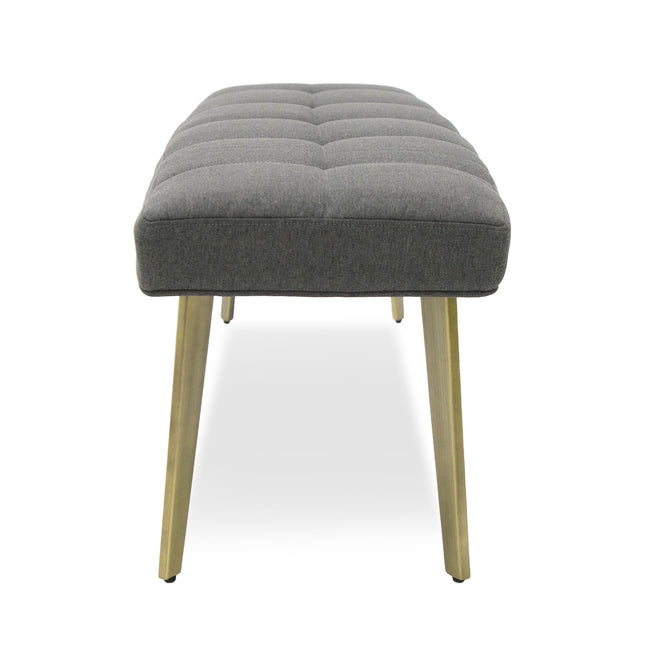 Cici - Contemporary Grey & Antique Brass Bench