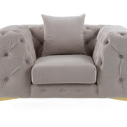 Clarice - Transitional Light Beige Velvet Chair