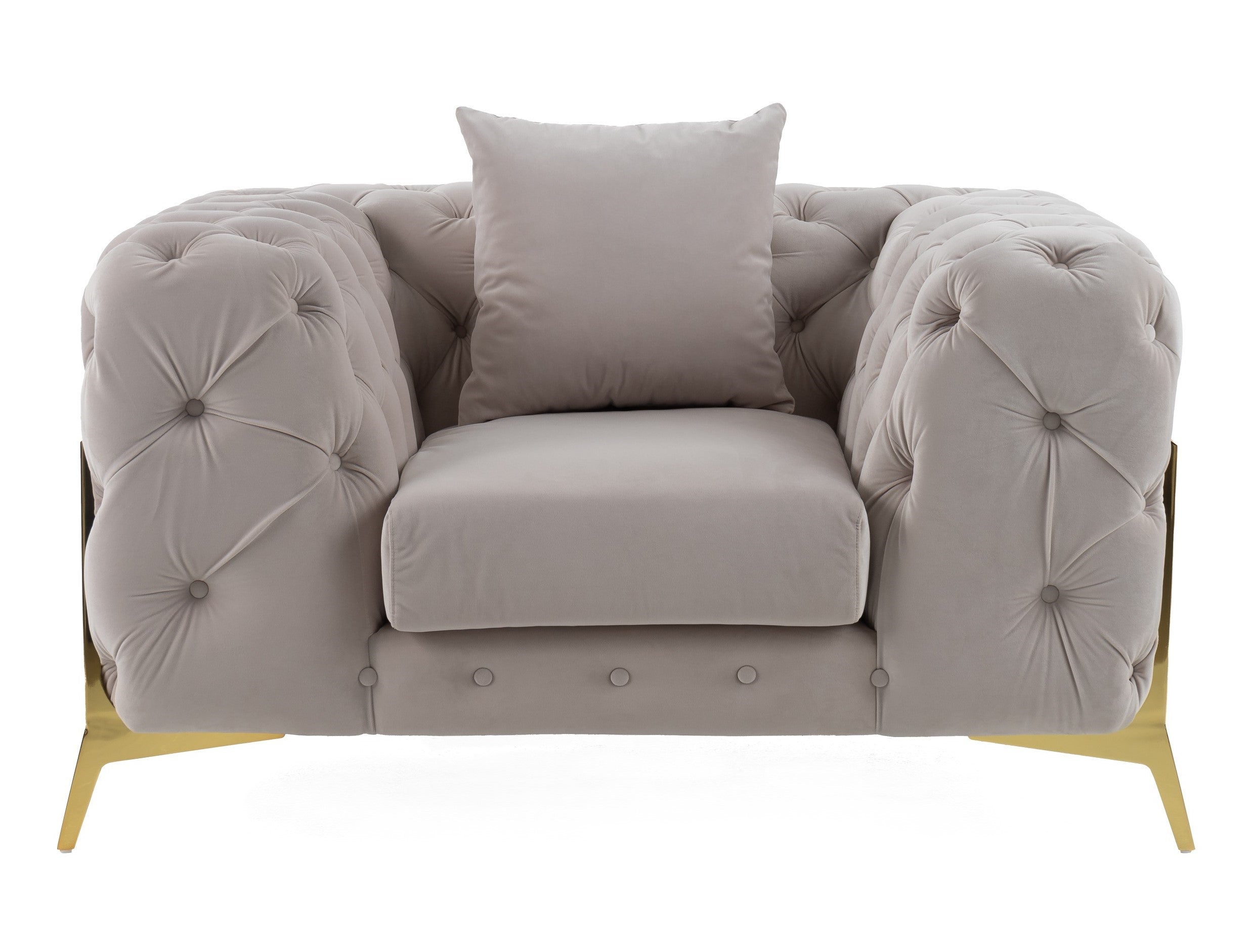 Clarice - Transitional Light Beige Velvet Chair