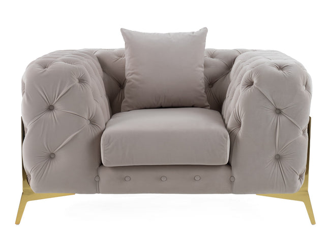 Clarice - Transitional Light Beige Velvet Chair