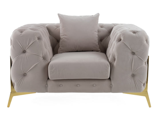 Clarice - Transitional Light Beige Velvet Chair