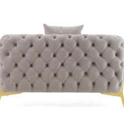 Clarice - Transitional Light Beige Velvet Chair - image 3