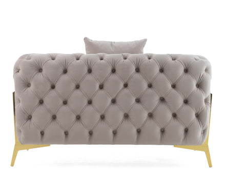 Clarice - Transitional Light Beige Velvet Chair - image 3