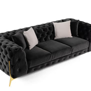 Clarice - Transitional Black Velvet Sofa - image 2