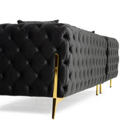 Clarice - Transitional Black Velvet Sectional Sofa - image 5