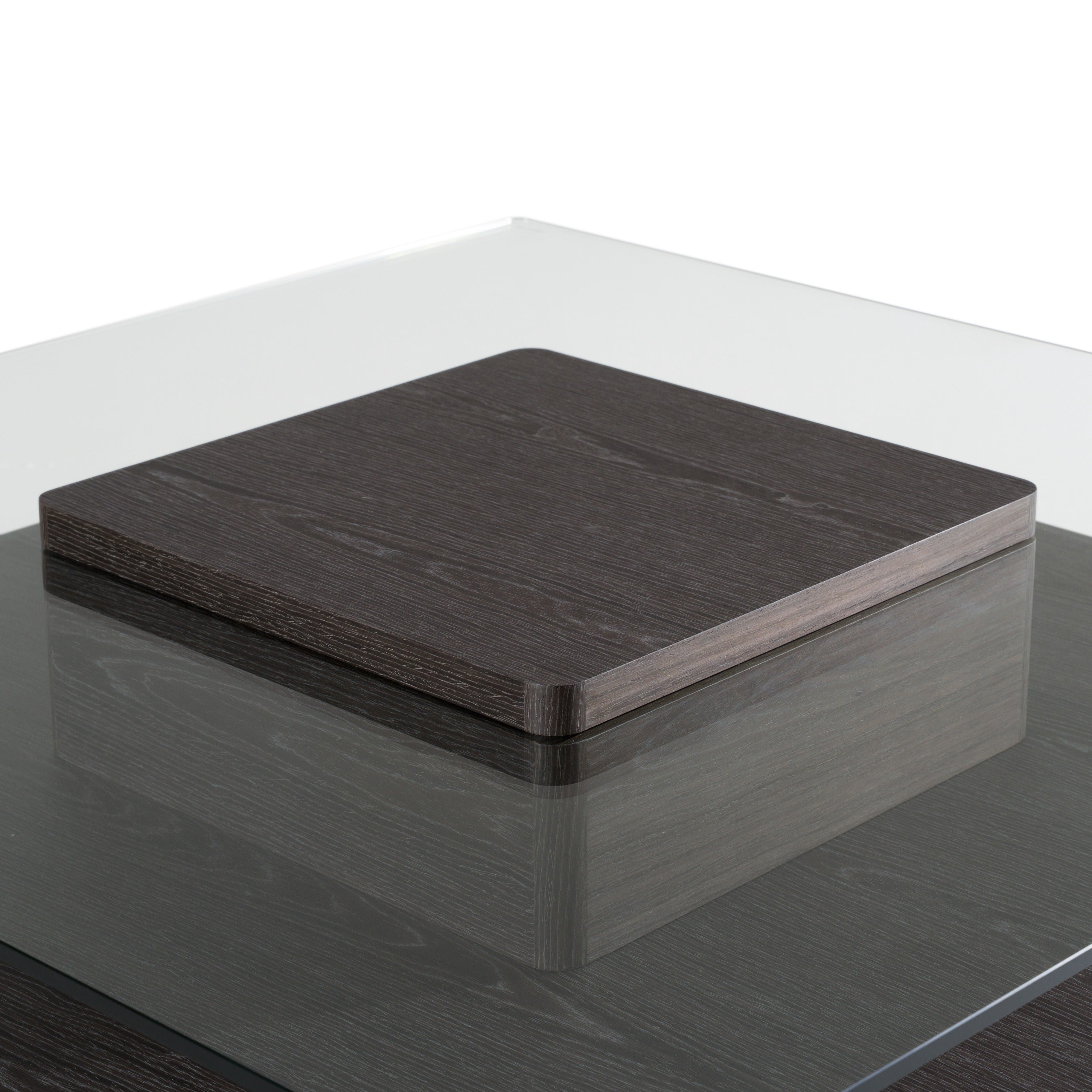 Clarion Modern Grey Elm & Glass Coffee Table - image 3
