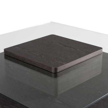 Clarion Modern Grey Elm & Glass Coffee Table - image 3