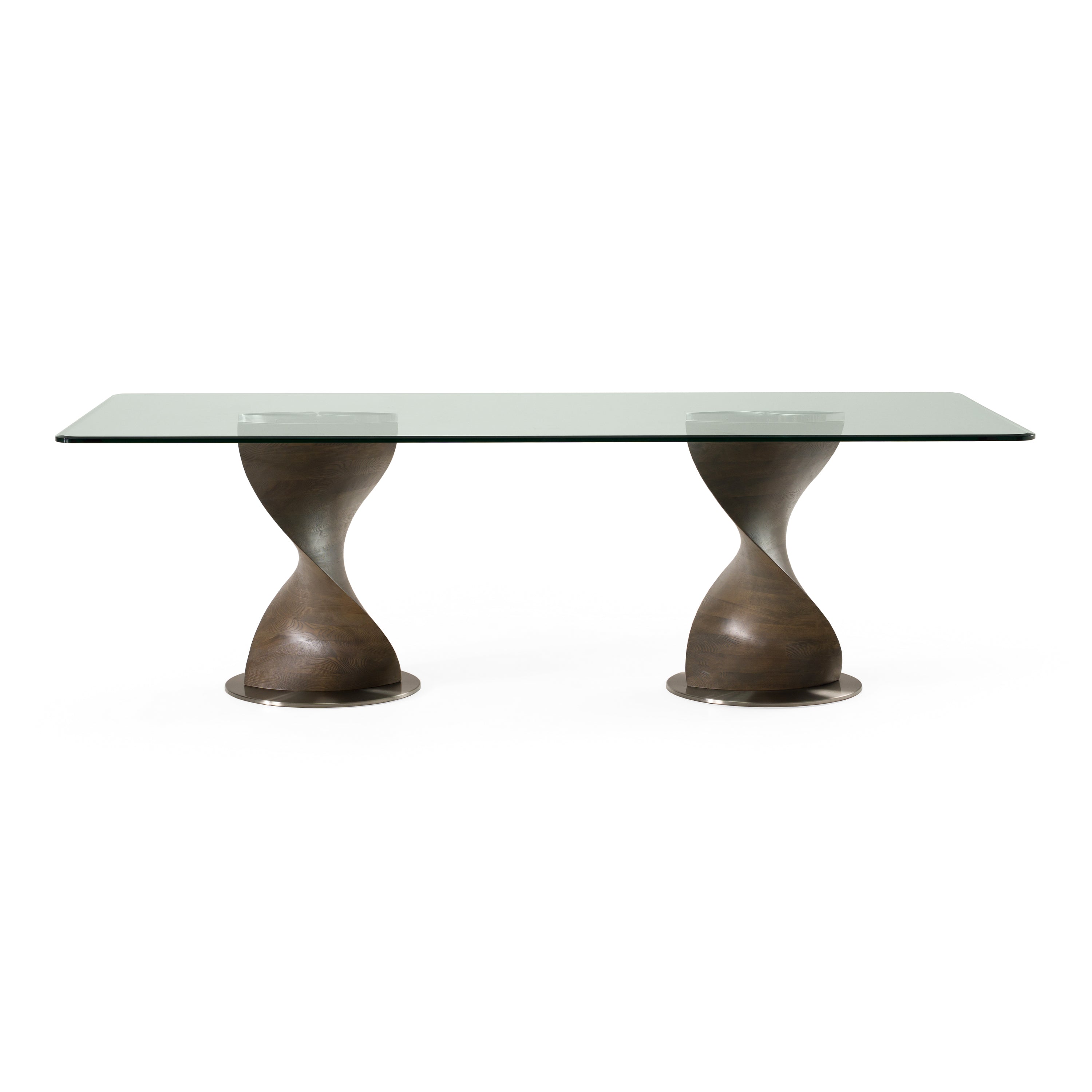 Cleveland - Contemporary Glass and Grey Ash Dining Table - image 2