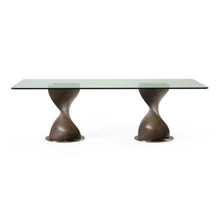 Cleveland - Contemporary Glass and Grey Ash Dining Table - image 2