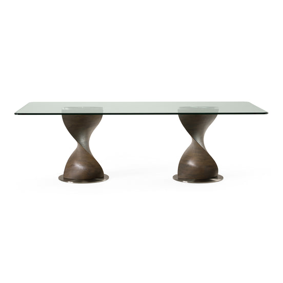 Cleveland - Contemporary Glass and Grey Ash Dining Table - image 2