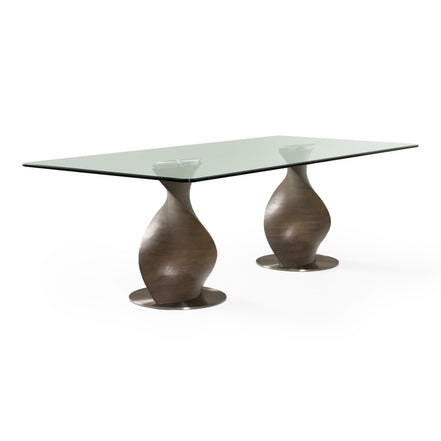 Cleveland - Contemporary Glass and Grey Ash Dining Table - image 3