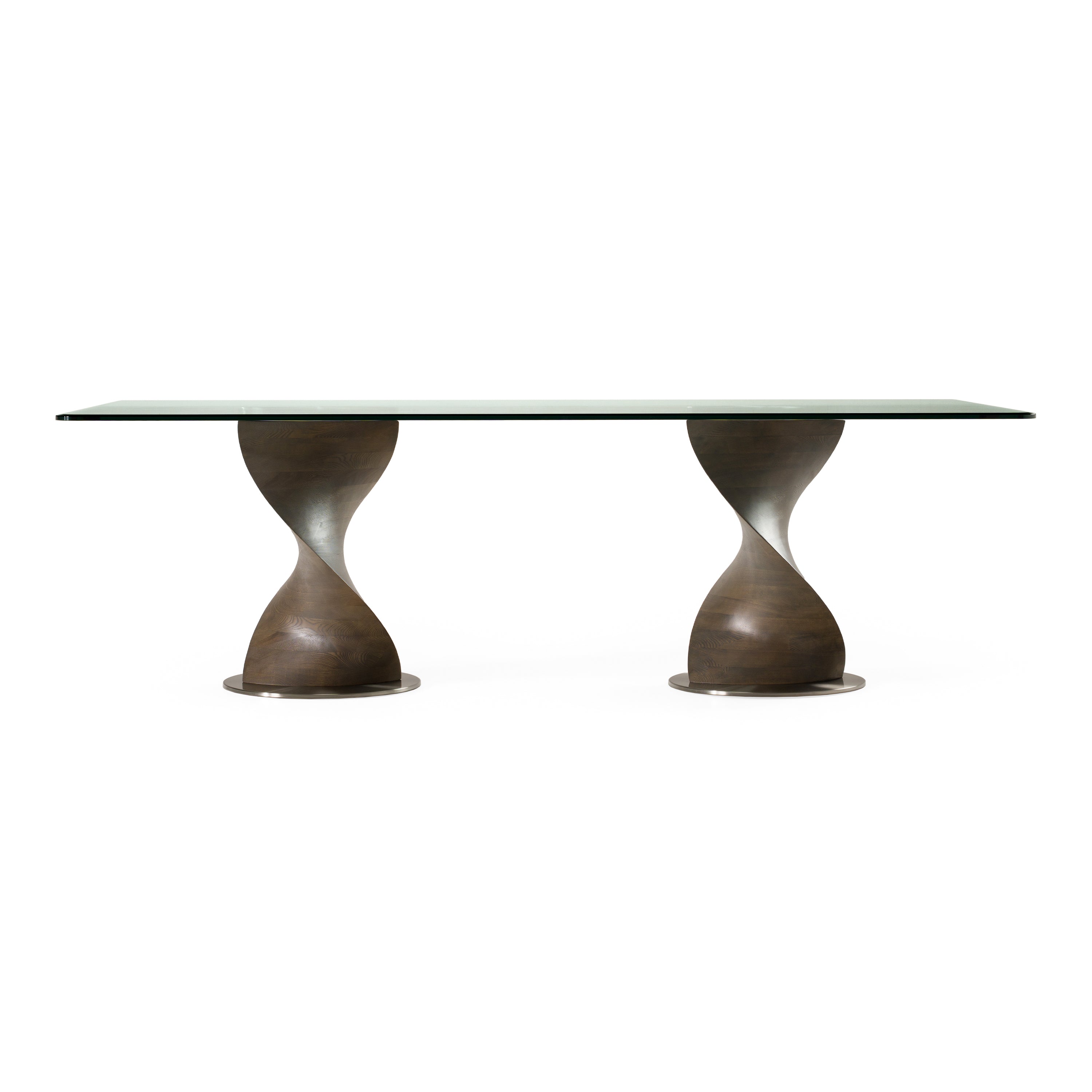 Cleveland - Contemporary Glass and Grey Ash Dining Table - image 4