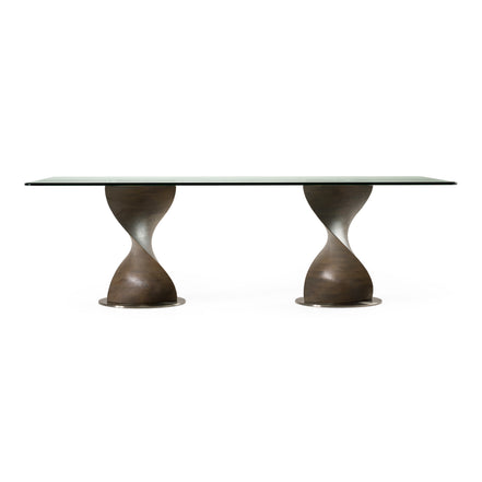 Cleveland - Contemporary Glass and Grey Ash Dining Table - image 4