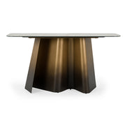 Clifford - Contemporary White Ceramic + Brushed Bronze Console Table - image 3