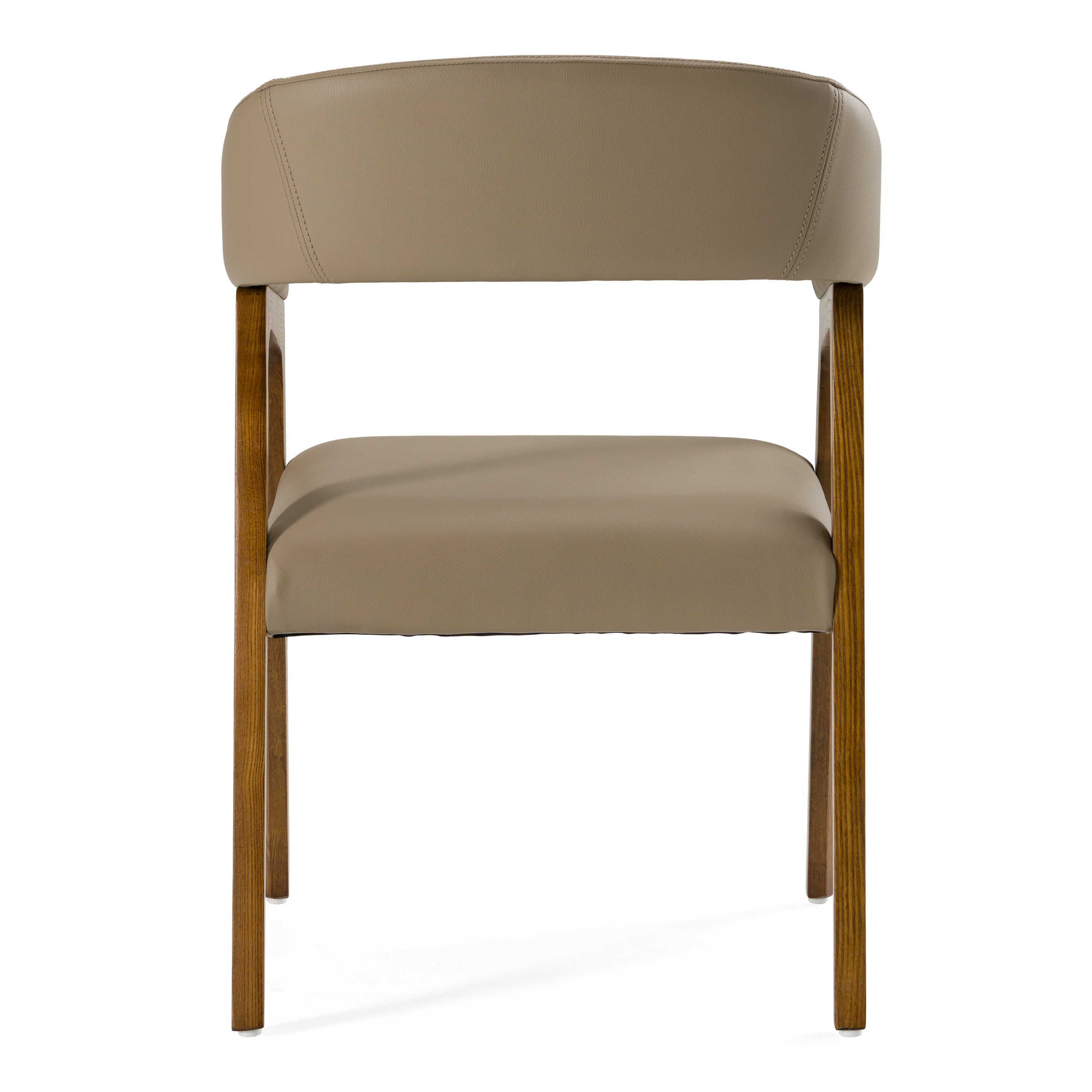 Clive Mid-Century Taupe & Walnut Dining Chair - image 4