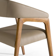 Clive Mid-Century Taupe & Walnut Dining Chair - image 5