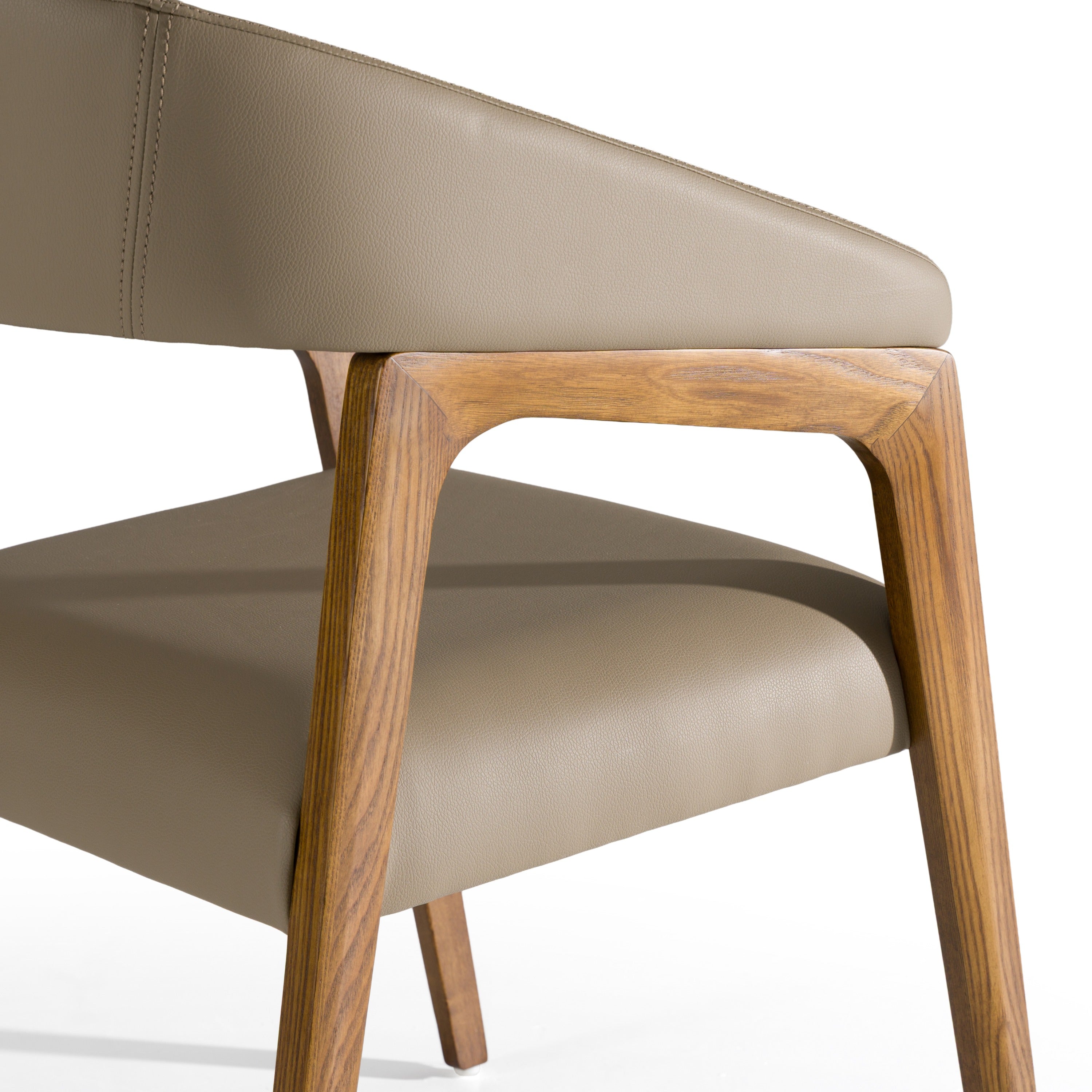 Clive Mid-Century Taupe & Walnut Dining Chair - image 5