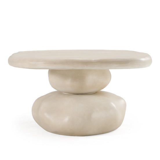Coates - Modern Beige Concrete Coffee Table - image 2