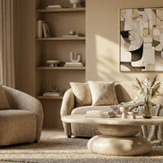 Coates - Modern Beige Concrete Coffee Table - image 4