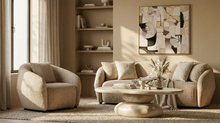 Coates - Modern Beige Concrete Coffee Table - image 4