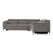 Coffman - Modern Grey Fabric Sectional Sofa w/ Sofa Bed + Recliner - image 2