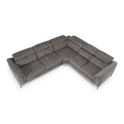 Coffman - Modern Grey Fabric Sectional Sofa w/ Sofa Bed + Recliner - image 3