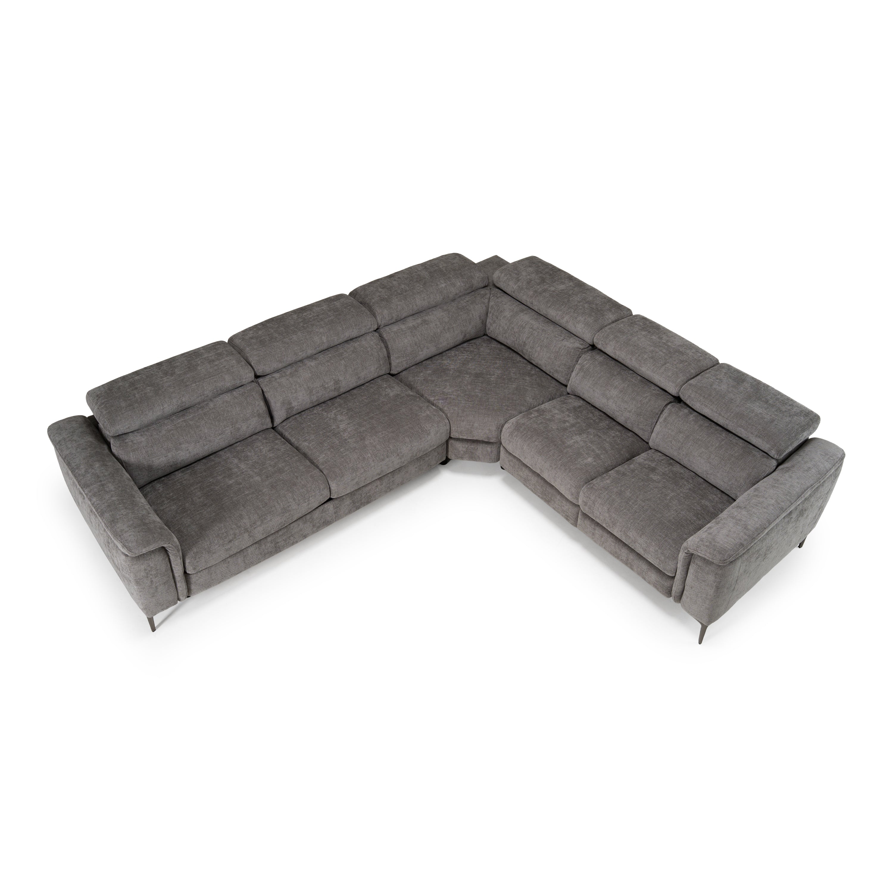 Coffman - Modern Grey Fabric Sectional Sofa w/ Sofa Bed + Recliner - image 3
