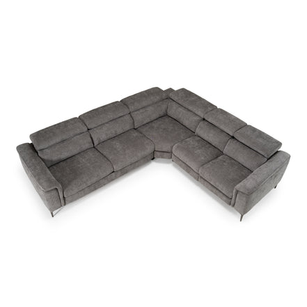 Coffman - Modern Grey Fabric Sectional Sofa w/ Sofa Bed + Recliner - image 3