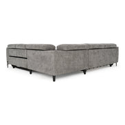Coffman - Modern Grey Fabric Sectional Sofa w/ Sofa Bed + Recliner - image 5