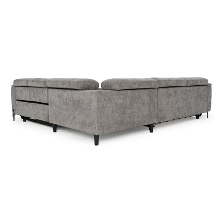 Coffman - Modern Grey Fabric Sectional Sofa w/ Sofa Bed + Recliner - image 5