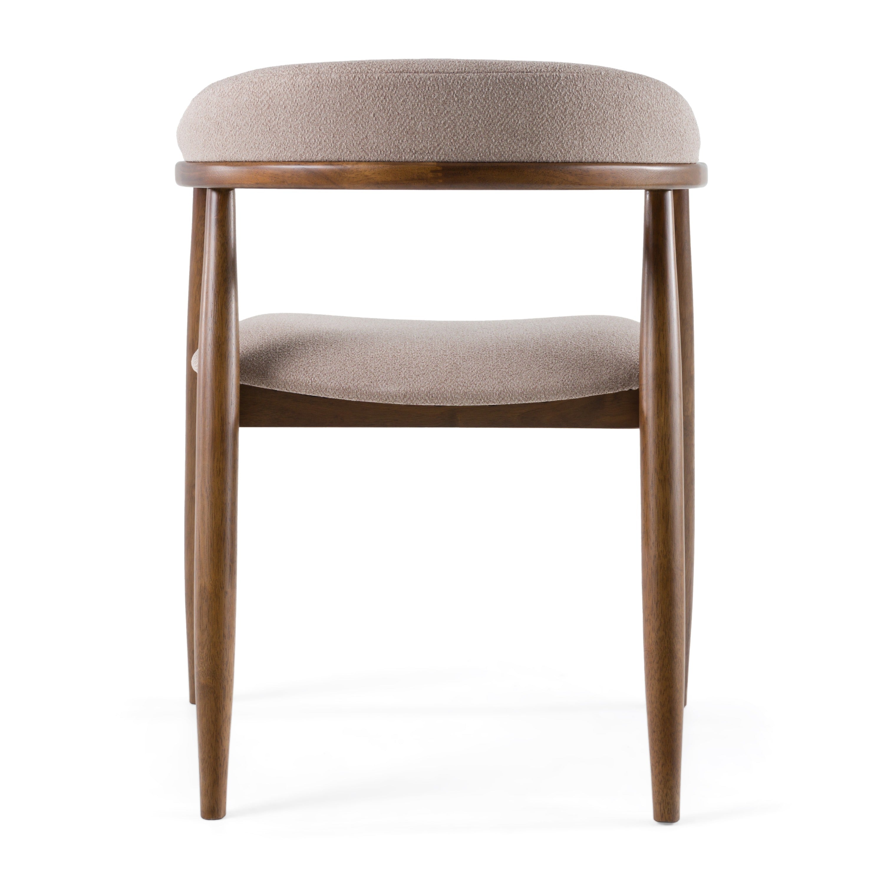 Cohen - Mid-Century Modern Tan Fabric + Walnut Dining Chair - image 2