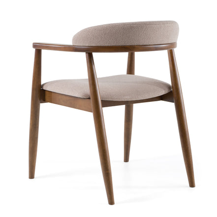 Cohen - Mid-Century Modern Tan Fabric + Walnut Dining Chair - image 3