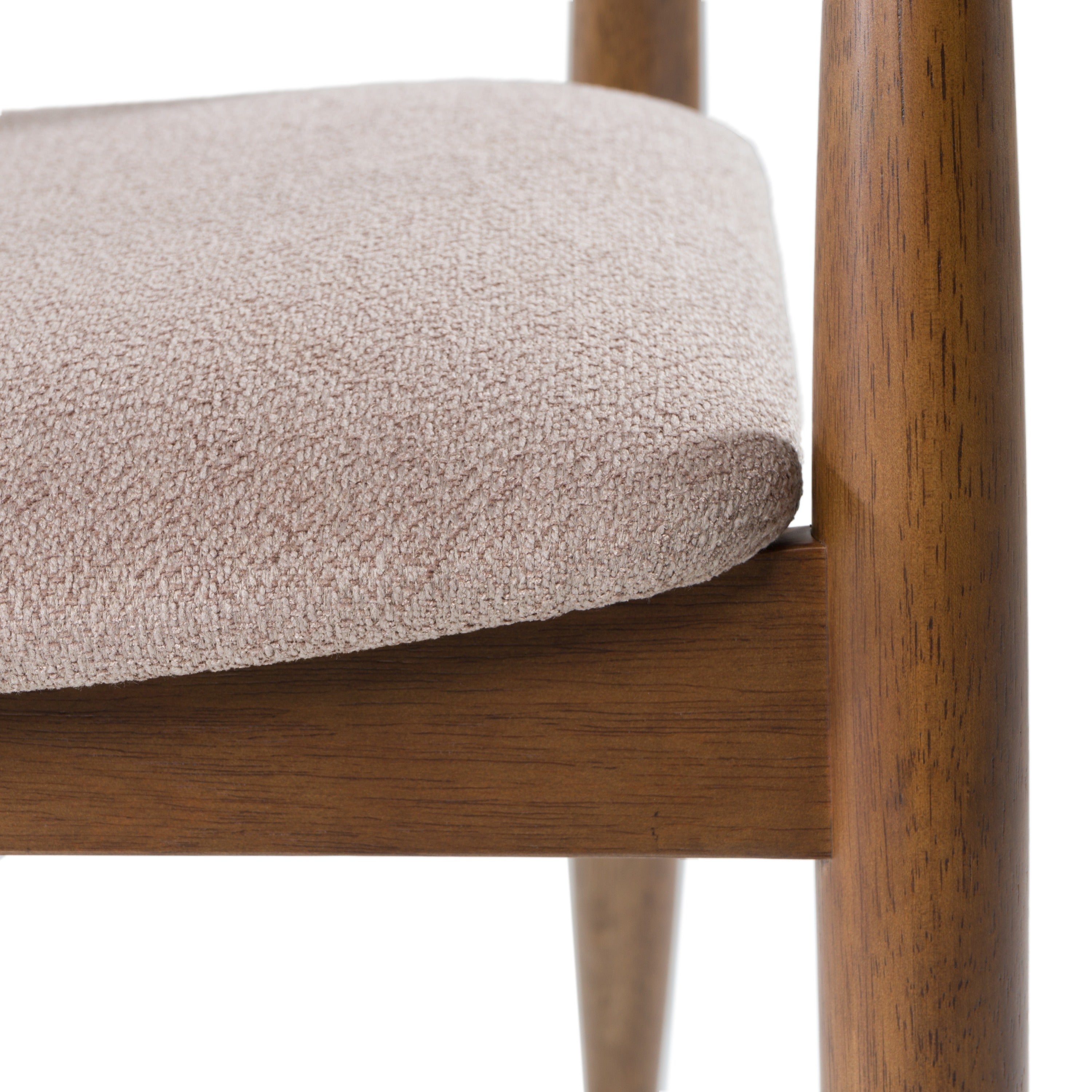Cohen - Mid-Century Modern Tan Fabric + Walnut Dining Chair - image 4