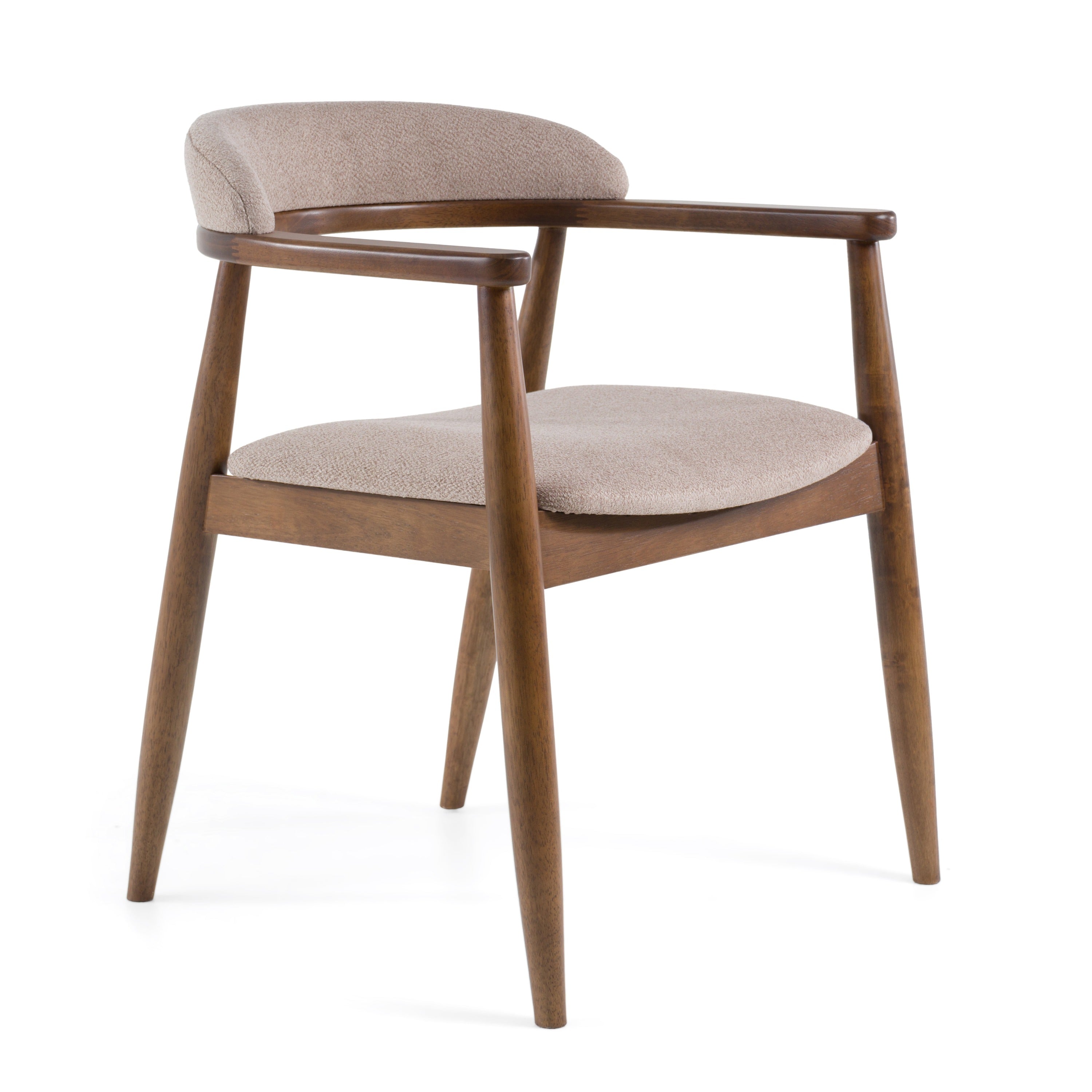 Cohen - Mid-Century Modern Tan Fabric + Walnut Dining Chair - image 5