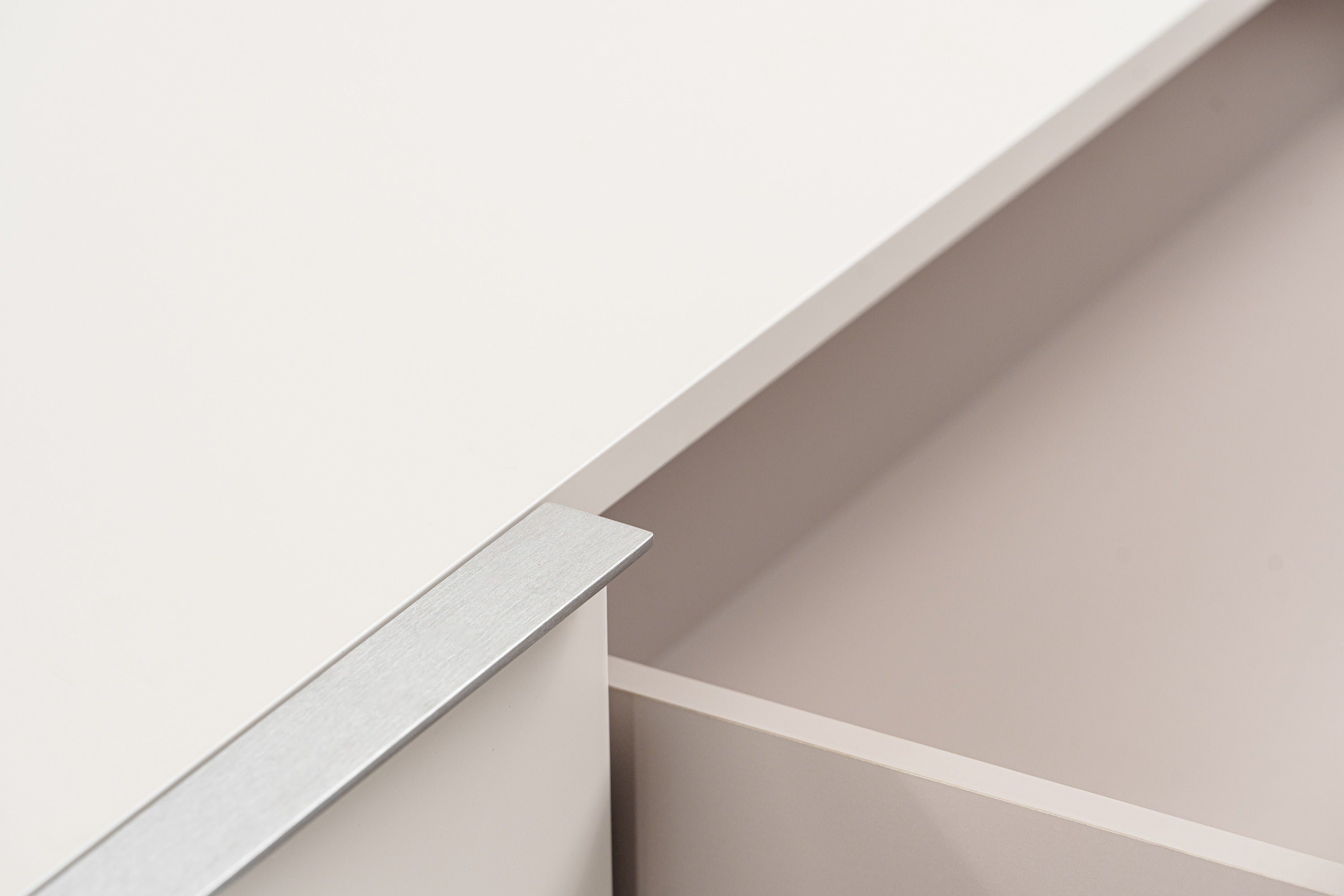 Colima - Modern Matte Beige + Walnut TV Stand - image 2