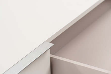 Colima - Modern Matte Beige + Walnut TV Stand - image 2