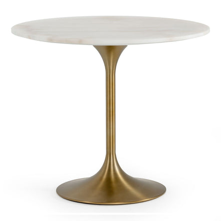 Collins - Glam White Marble & Gold Dining Table - image 5