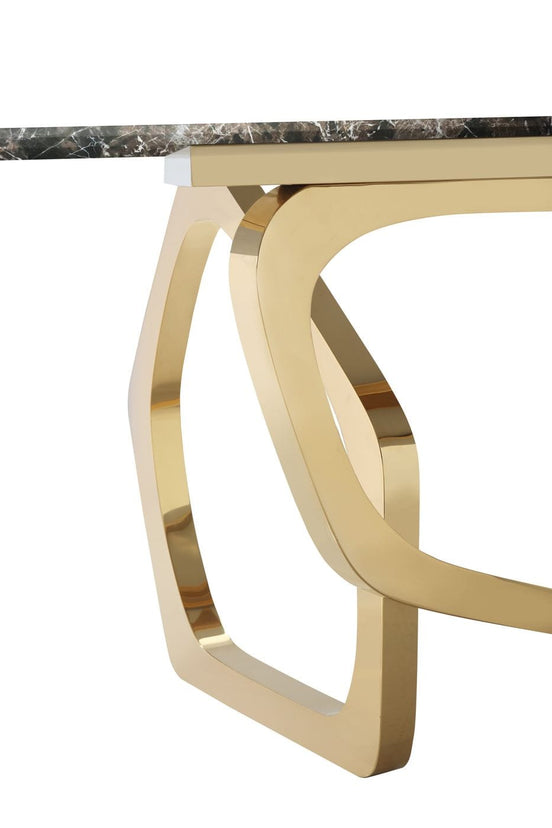 Colton - Modern Brown & Gold Dining Table - image 2