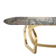 Colton - Modern Brown & Gold Dining Table