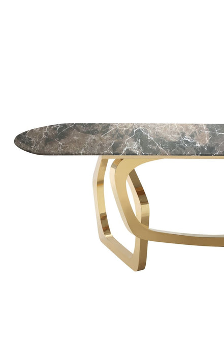 Colton - Modern Brown & Gold Dining Table
